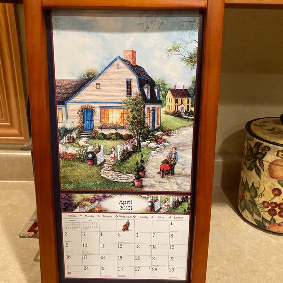 Lang Wall Decor Vertical Wall Calendar Frame Saddle Finish With 223